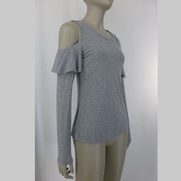Michael Michael Kors Ruffled Cold Shoulder Long-Sleeve Top - Picture 3 of 10